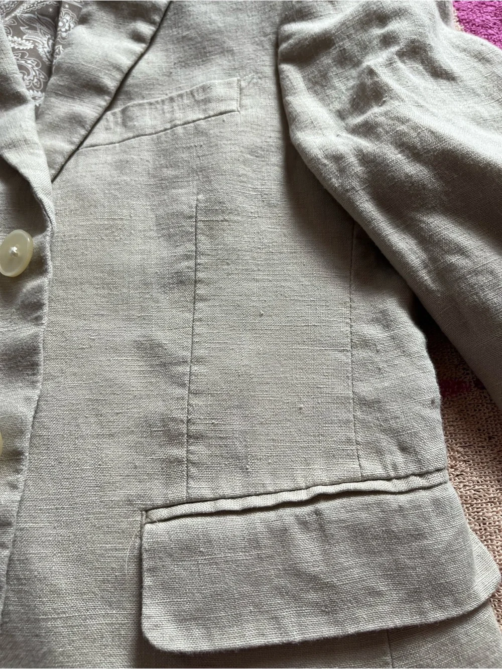 Lauren Ralph Lauren Boys 100% Linen Wheat Color Two Button Blazer